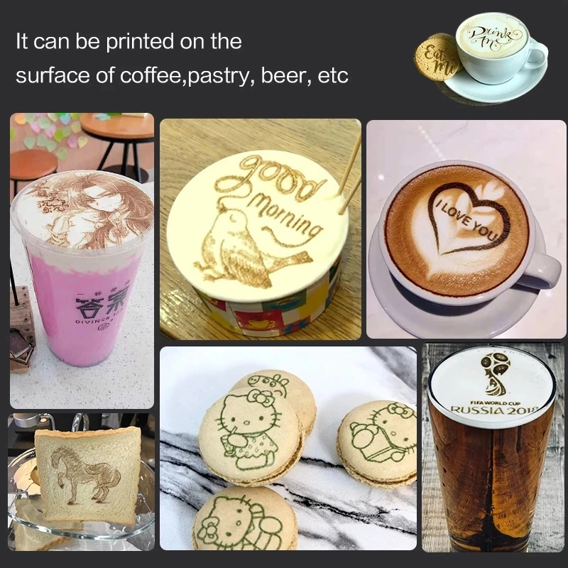 Imagem -02 - Evebot 3d Latte Art Máquina de Impressora de Café Bebidas Automáticas Alimentos Selfie com Conexão Wifi Impressão Cartuchos de Tinta Comestível