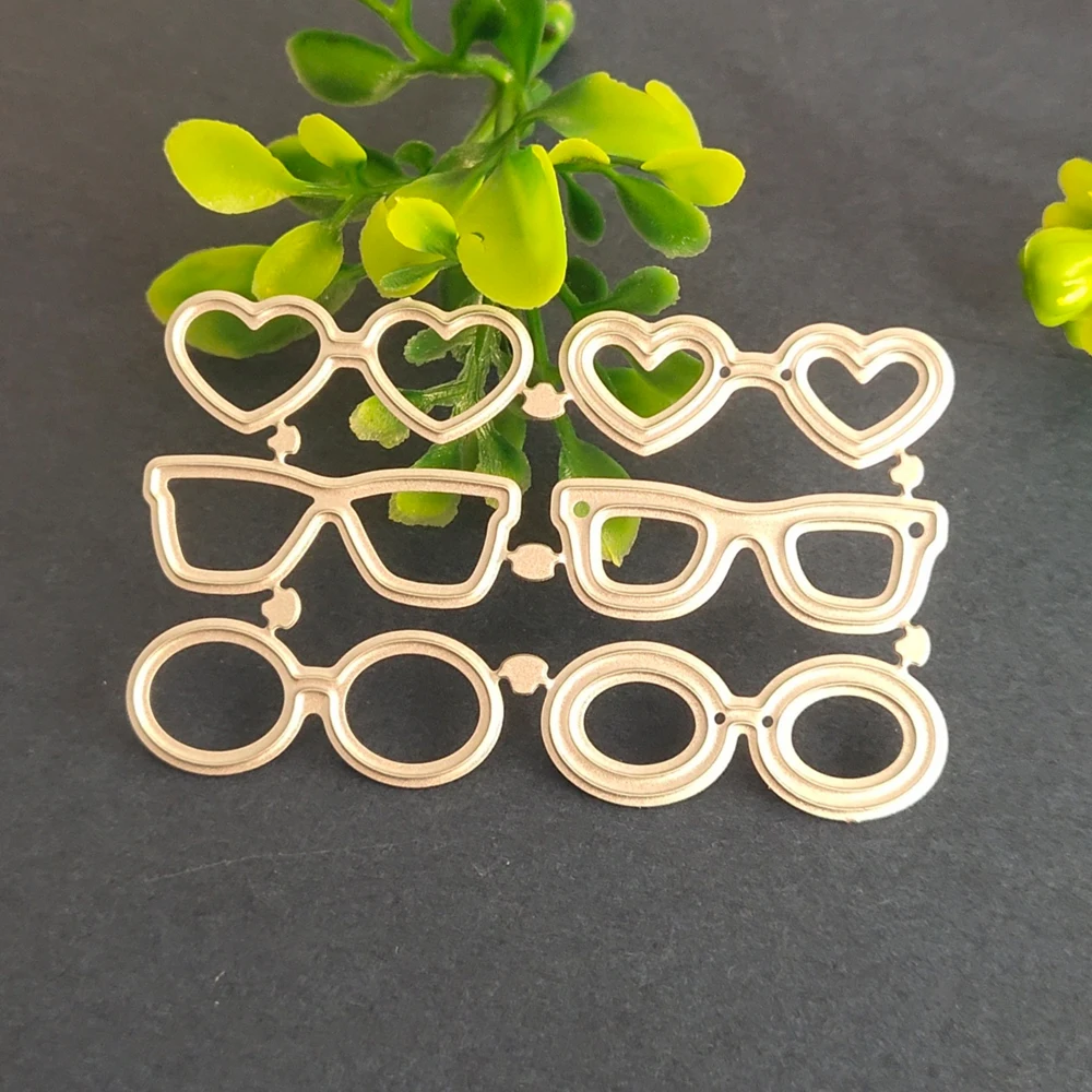 Six kinds of glasses and glasses frame fittings Metal cutting Mould scrapbook DIY album Card template Paper Technology