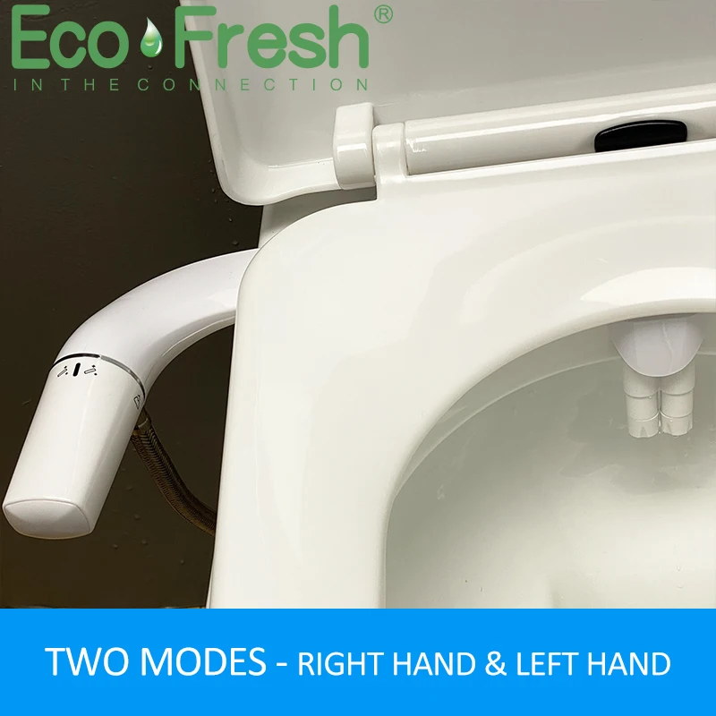 Ecofresh Bidet Attachment Ultra-Slim Toilet Seat Attachment Dual Nozzle Bidet Adjustable Water Pressure Non-Electric Ass Sprayer