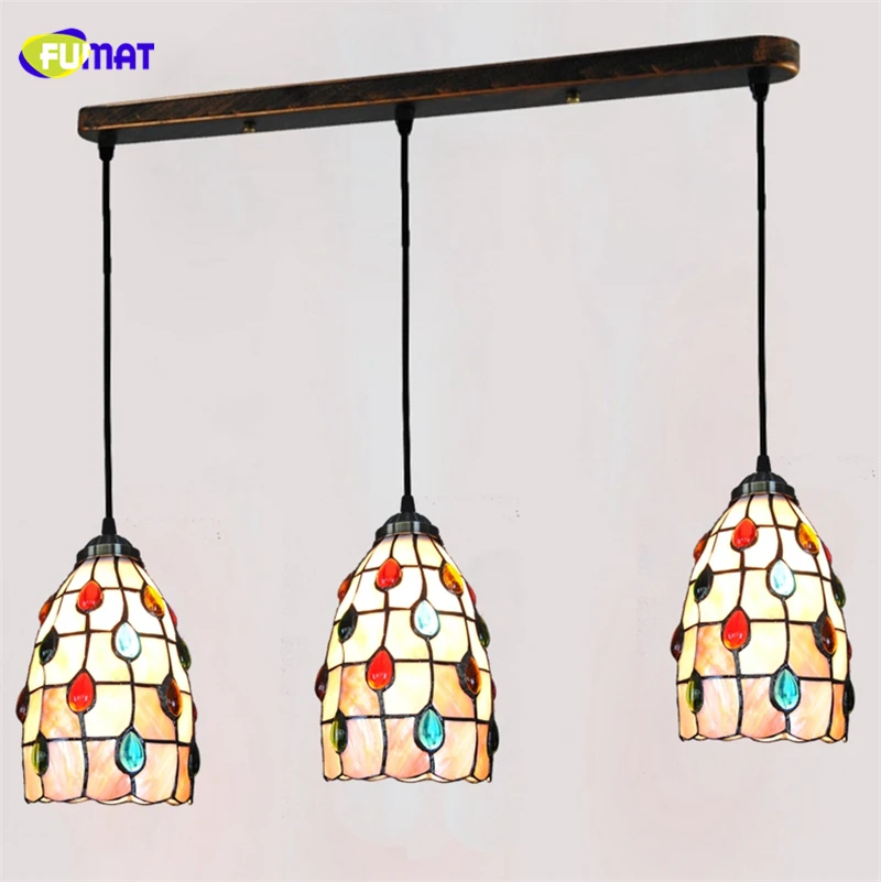 FUMAT Pendant Lights Shell Tiffany Chandelier Hanging Lighting Fixture Ceiling Lamps For Living Room Hanglamp Home Deco Art Lamp