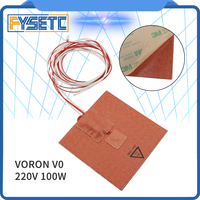 FYSETC 1PC Silicone Heater Pad 100x100mm 220V 100W For Voron V0 3D Printer Bed Adhesive Backing