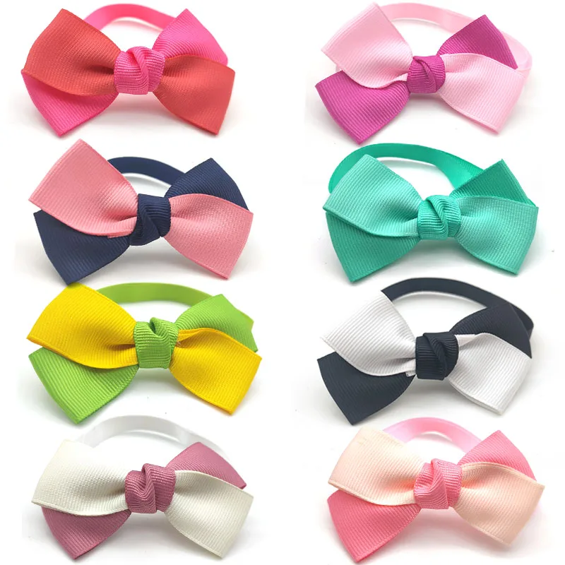 

50/100 Pcs Puppy Accessories For Small Medium Dogs Bow Tie Double Color Bowknot Cat Dog Bowties Pet Supplies Dog Grooming Bows