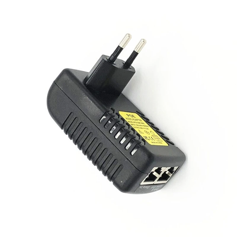 Adaptador de corriente de inyector de seguridad CCTV, cable de alimentación POE de CA 110V-240V a cc 12V, 24V, 48V, 0.5A, 1A, Ethernet, cámara IP, teléfono