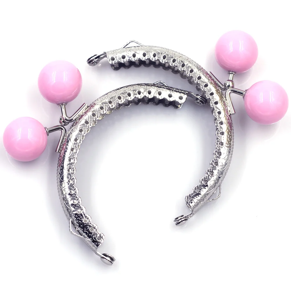 10Pcs Kiss Clasps Lock Clips For Wallet Coin Purse Bag Round Candy Colorful Resin Lotus Lace DIY Finding 8.5cm