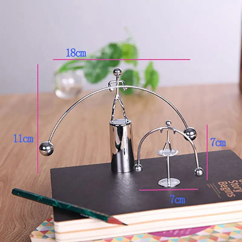 Creative Balance Perpetual Home Motion Pendulum Table Toy Iron Office Newton Man Weightlifting Decoration