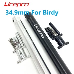 Litepro 34.9mm 600mm Seatpost For Birdy Folding Bike Seat Post Aluminum Alloy Ultralight Seat Tube Silver Black