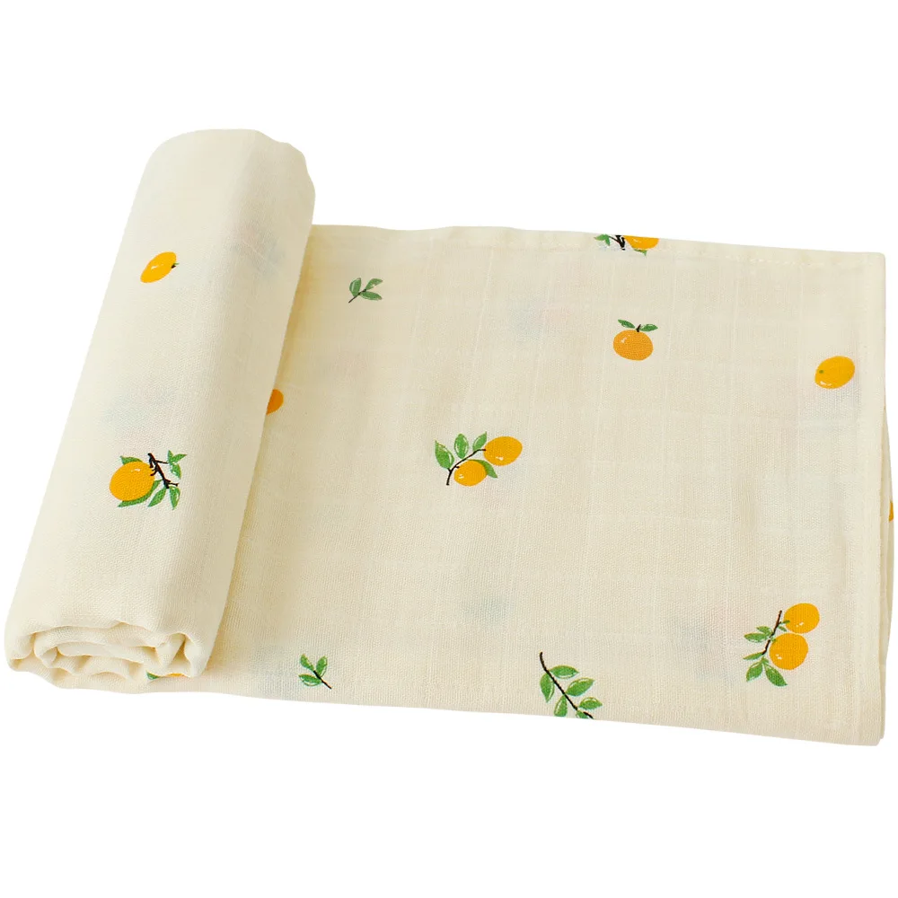 Hot Sale Printed Double-Layer Gauze Wrapper Muslin Baby Wrapper Baby Wrapper Newborn Swaddle Wrapper 120*120 cm