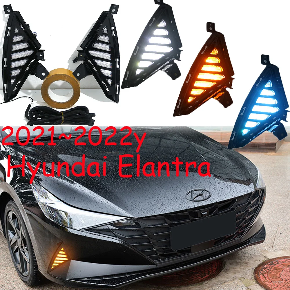 

car bumper headlight for Elantra daytime light 2021~2022y DRL car accessories LED headlamp Elantra fog light