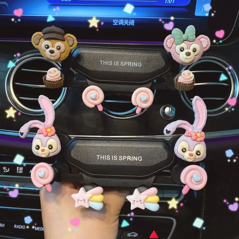 Disney Star Delu Car Mobile Phone Holder Cute Female Car Air Outlet Clip-on Car Mobile Phone Navigation Fixed Support Clip