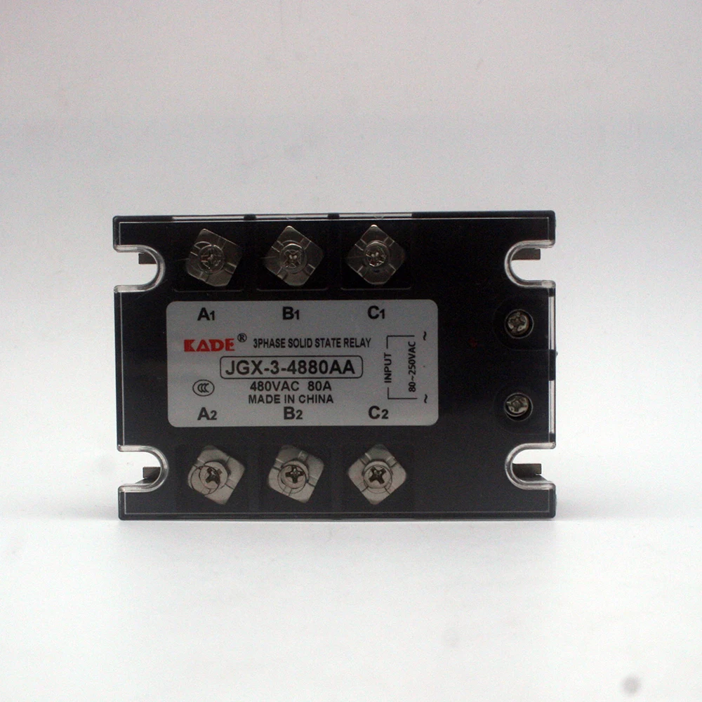 3 Phase  JGX-3-10AA/25AA/40AA/60AA/100AA/120AA/150AA/200AA  Solid State Relay 480VAC  80-250VAC  Three Phase SSR AC Control AC