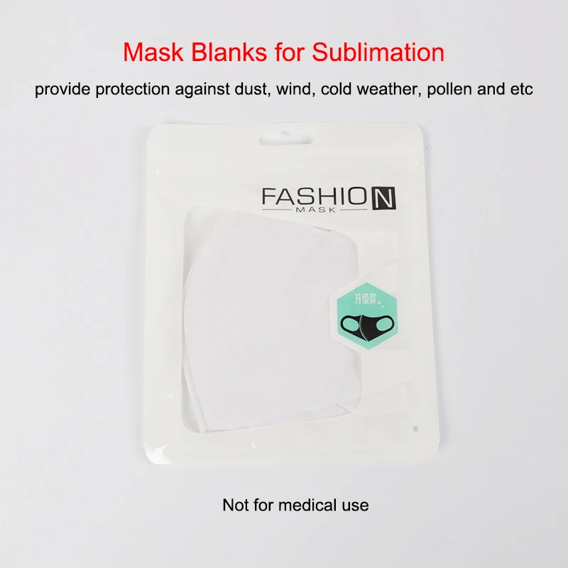 Bulk Blank Sublimation Face Covering Thin Washable Reusable Ourdoor Mask Against Dust Pollen Particles for Heat Transfer Diy