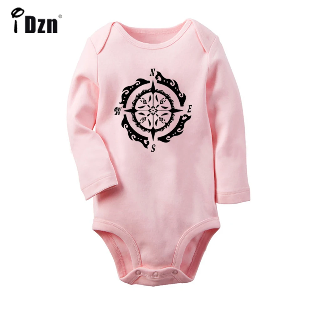 Abstract Nautical Compass Be Patient I M Lowered Beaver Retriever Newborn Baby Outfits Long Sleeve Jumpsuit 100% Cotton