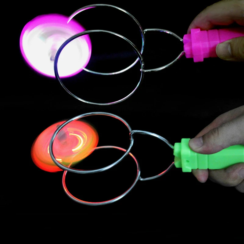 Light Up Spinning Peg-top Magic Luminous Gyro Uminous Track YOYO Classic Toy Colorful LED Pegtop Toys for Children Kids Toys