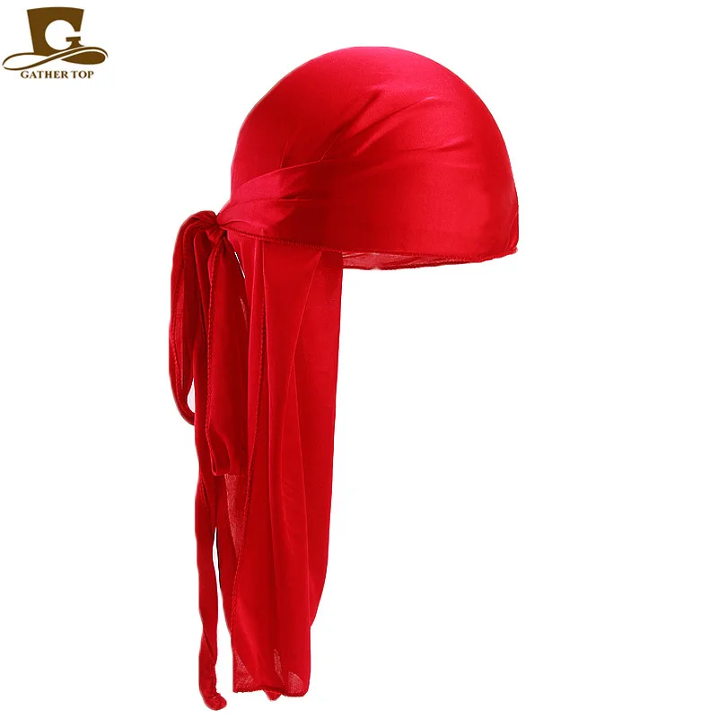 Unisex Men Women Bandana Durag Headwear Headwear Silk Pirate Cap Wrap Hats