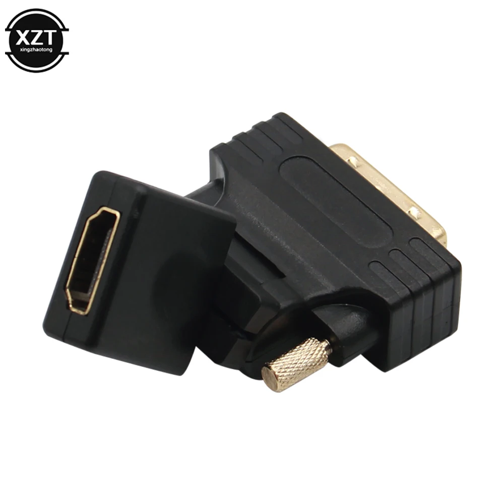 360 Degree Rotary HDMI-compatible to DVI 24+1 Adapter Female to Male HDTV Converter Adaptor for PC PS3 Projector TV Box