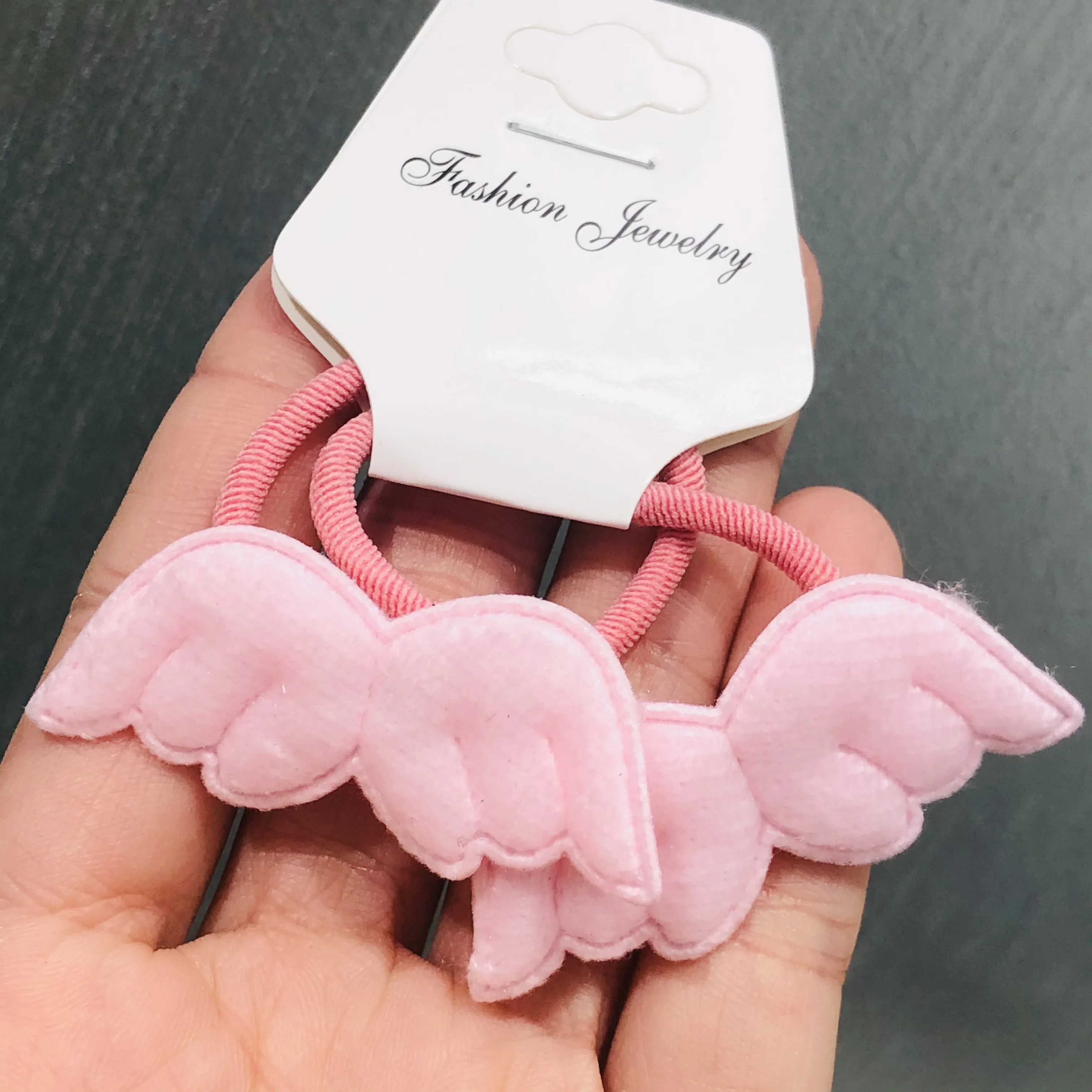 2 pz/set ali d'angelo peluche accessori per capelli bambini elastici Scrunchies elastici per capelli ragazze fascia decorazioni cravatte