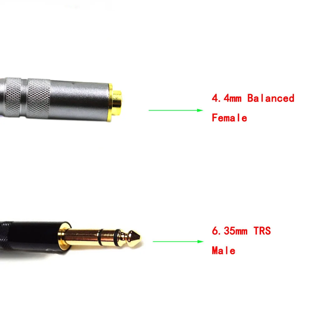 Haldane 6.35มม.TRS 3 4.4มม.TRRRS Balanced หญิง OCC Single Crystal Copper Audio Adapter 6.5 To 4.4 Connector