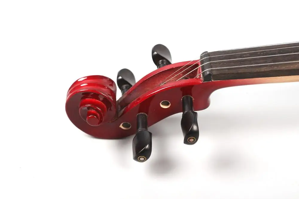 Yinfente Red Electric Silent Violin 4/4 Hand-made Wooden Body Sweet Tone Free Case Bow #EV15