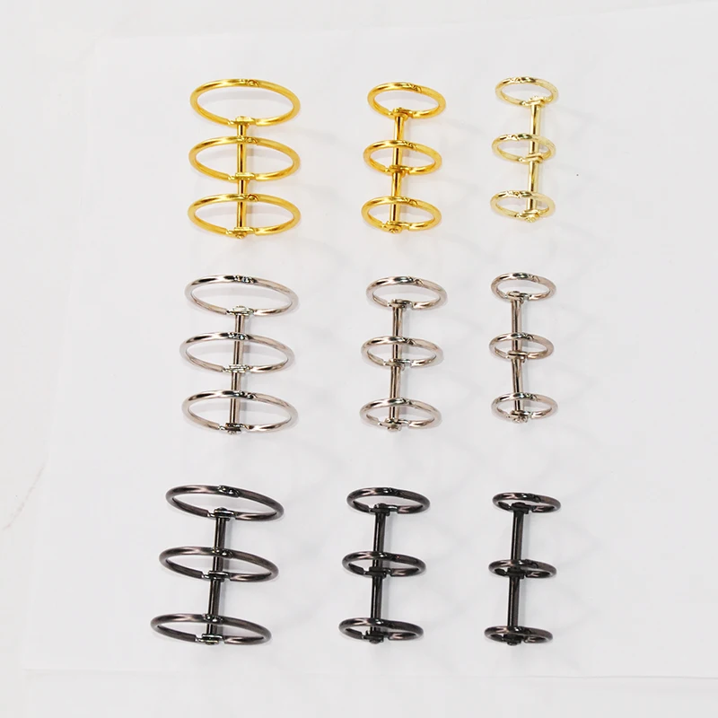 4Pcs Metalen 3 Ringen Notebook Scharnierende Ringen Bindmiddel Losbladige Cirkel Binding Clip Album Spiraal Bindmiddel Ringen Scrapbook Accessoires