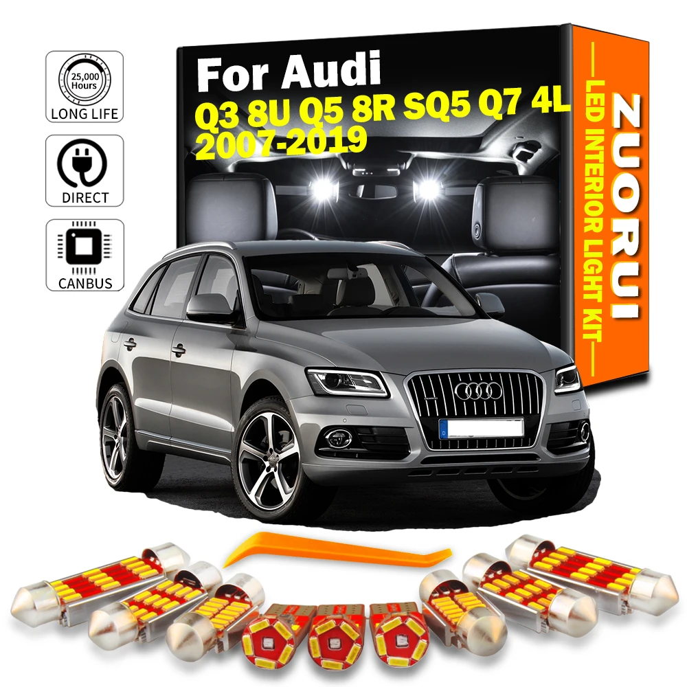 ZUORUI Canbus LED Interior Light Kit For Audi Q3 8U Q5 8R SQ5 Q7 4L 2007-2014 2015 2017 2018 2019 Sportback Led Bulbs No Error