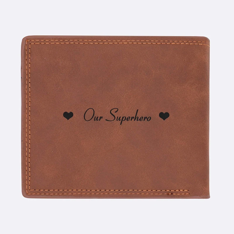 Multi-Card DIY Wallets Customized Engraving Photo Picture Wallet Fashion Casual Short PU Frosted Simple Purse For Men