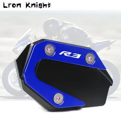 CNC 킥스탠드 풋 사이드 스탠드 익스텐션 패드 지지대 플레이트, YAMAHA YZF-R3 YZFR3 ABS YZF-R25 YZF R3 R25 2015-2018