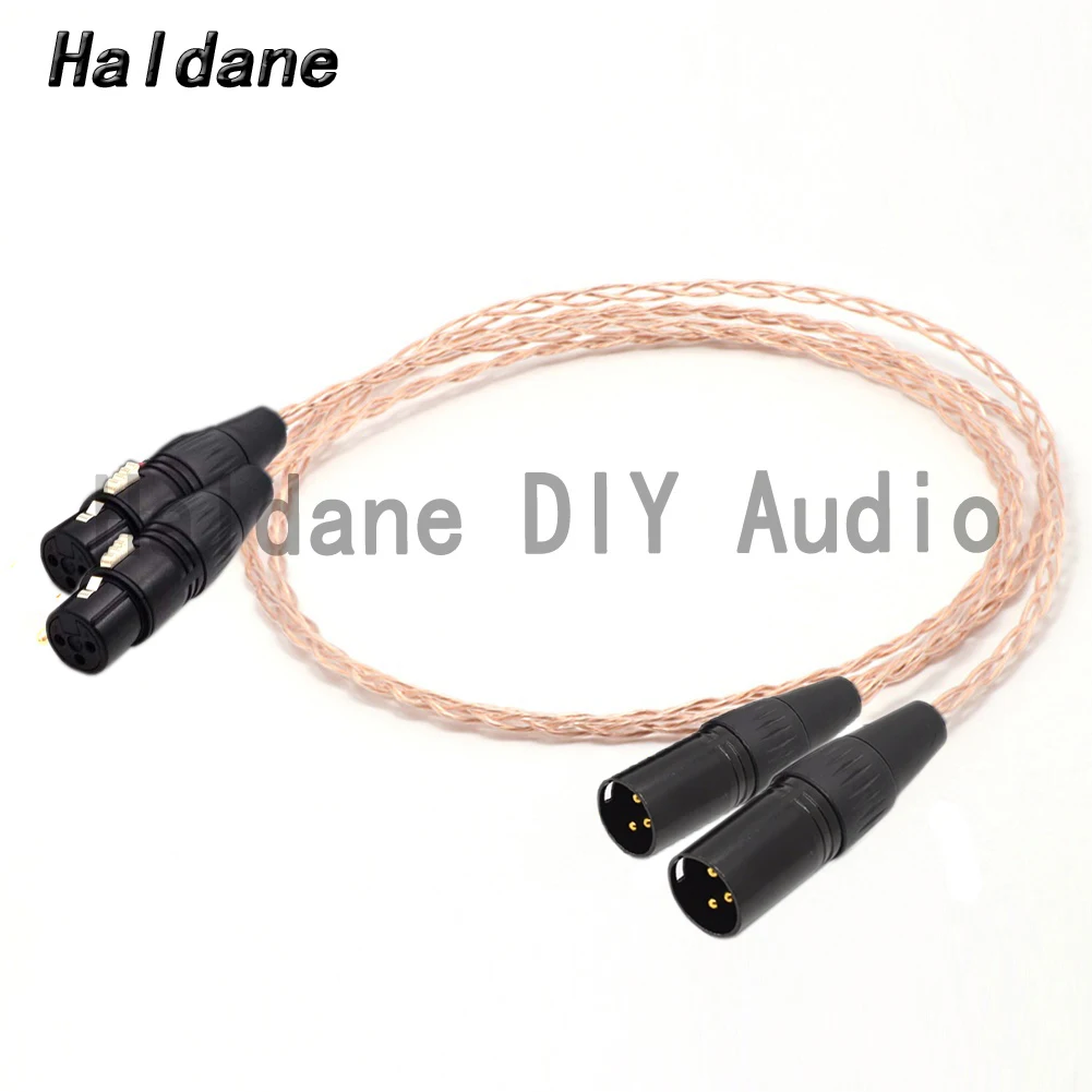 

Haladne Pair Bold Version 8CU Single Crystal Copper HIFI XLR Male to Female Leads Balanced Audio Cable for Amplifier CD player