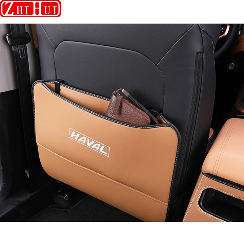 Car Leather Anti Kick Mat Pad Car Anti-kick Protector Mats Seat Back Protector For GWM Haval Hover Jolion 2021 Accessories