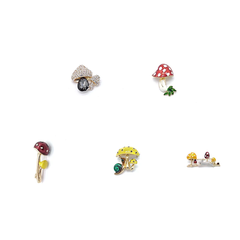 PD BROOCH Classic Red Small Mushroom Cute Plant Mushroom Brooch Catering Agriculture Culture Clothing Accessories Gifts