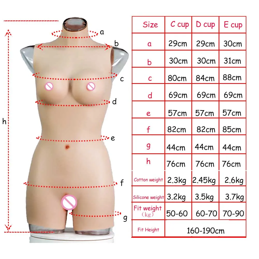 Crossdresser Realistic Sexy Silicone Full Boby Man To Woman Fake Boobs Crossdressing Suit Transgender Female Vagina Bodysuit