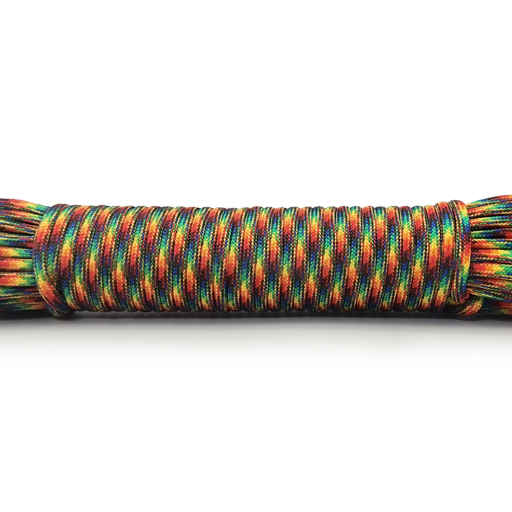 Neue Farben Hochwertiges Paracord 550 Seil Typ III 9-fädig 100FT Paracord Schnur Seil Überlebensset Großhandel für Wandern Camping