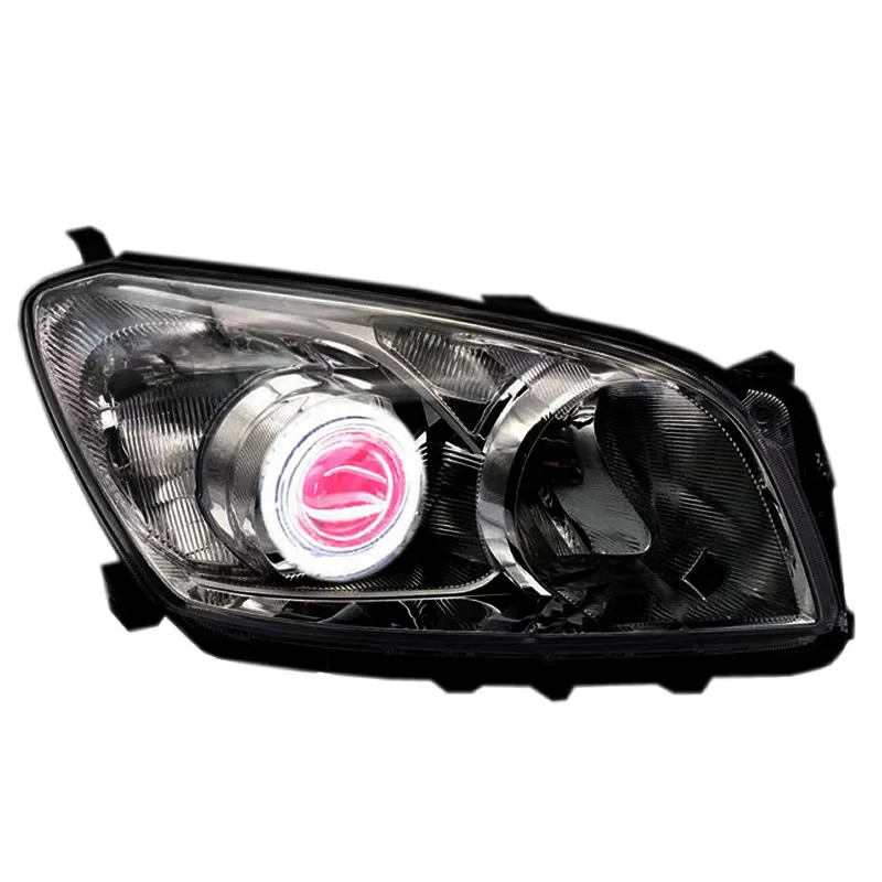 Headlight Assembly for Toyota Rav4 2000-12 Led Angel Eye Turn Signal Bi-lens Hid Bulbs with 65w Ballast, Left and Right