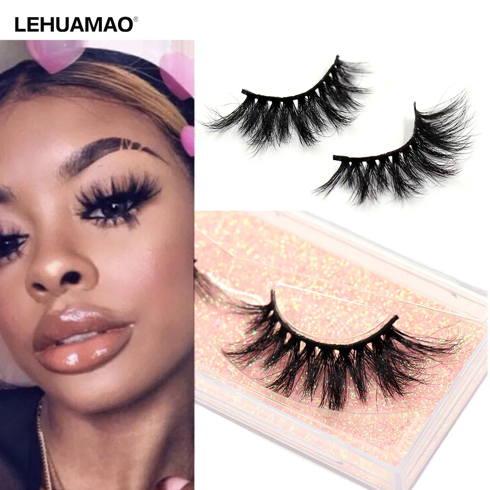 LEHUAMAO Eyelashes 3D Mink Eyelashes Criss-cross Strands Cruelty Free High Volume Mink Lashes Soft Dramatic Eye lashes E1 Makeup