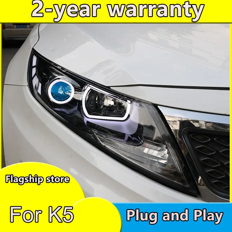 

Car Styling for Kia K5 Rio Headlights 2011-2014 Korea Design K5 LED Headlight LED DRL Bi Xenon Lens High Low Beam Parking