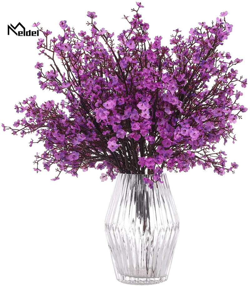 Meldel Rode Kersenbloesems Bruiloft Boeket Bloemen Roze Gypsophila Nep Planten Diy Bruiloft Krans, Bruiloft Stoel Accessoires