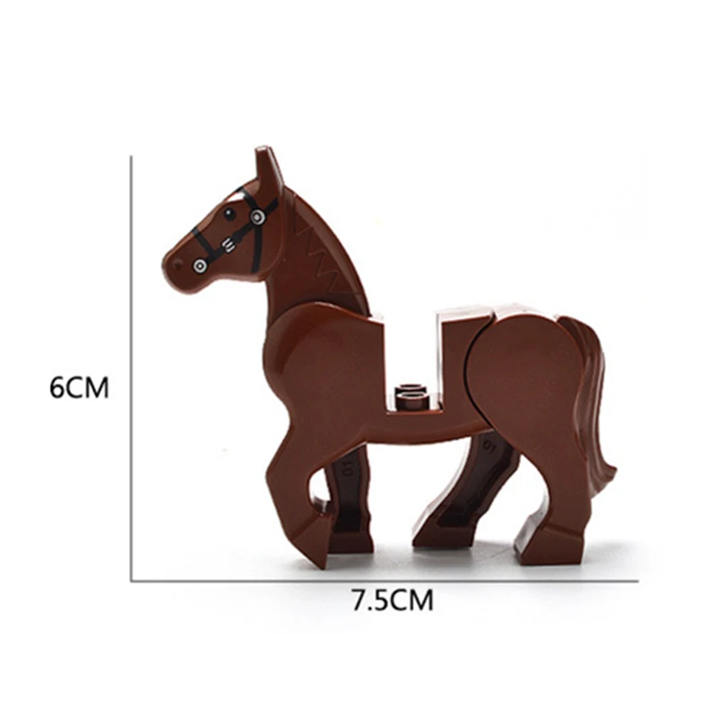 전쟁 화이트 블랙 말 피규어 스포츠 크리에이티브 MOC 빌딩 블록 세트 벽돌 모델, 키즈 호환 호빗 완구, 어린이, 6 개/세트