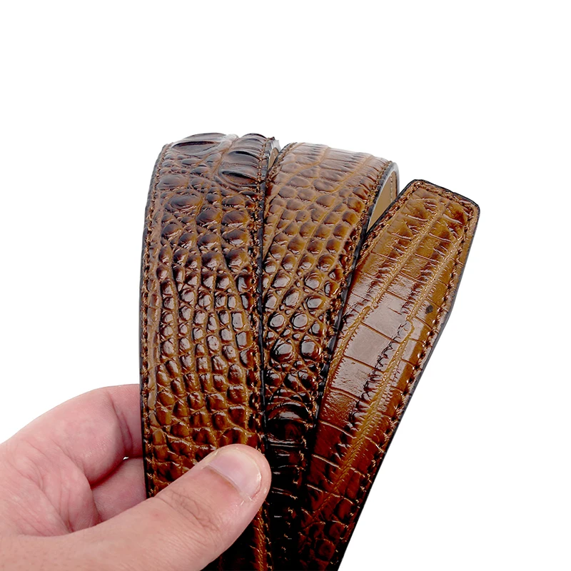 

Men High High End Genuine Leather belts luxury Brand Ceinture mens without gears crocodile belts designer cinturones para hombre