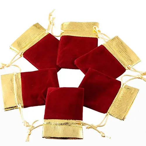 100 Stuks Fluwelen Sieraden Tassen 10X12Cm Zwart/Rood Kerstfeest Bruiloft Gunst Cadeau Tas Goedkope Trekkoord Zakjes Kan Aangepast Logo