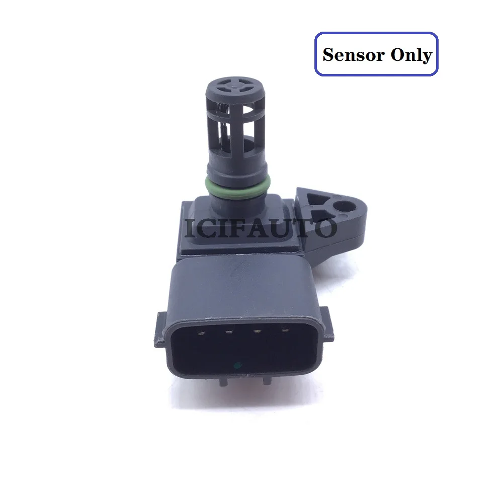 4Bar Map Sensor Intake Air Boost Pressure + Connector for Renault Peugeot KIA Hyundai Citroen 5WK96841, 2045431