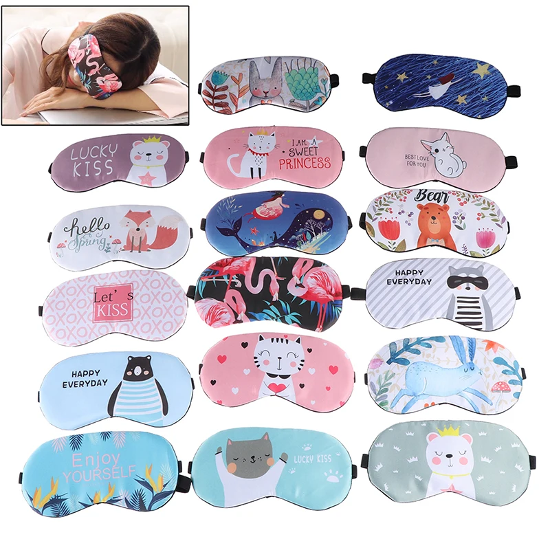 Cartoon Sleeping Mask Creative Funny Eyepatch Sleep Mask Cute Cotton Eye Cover Travel Eye Band Sleeping Aid Kids Blindfold New