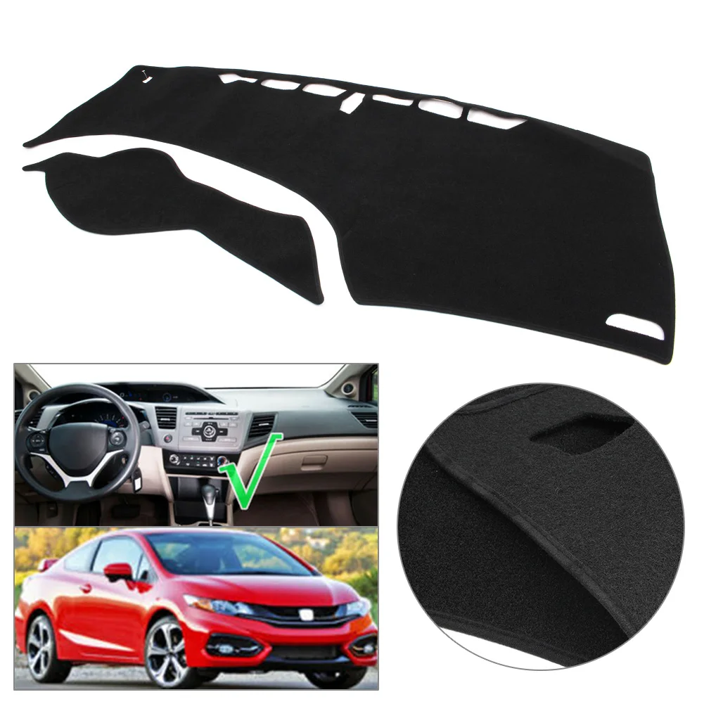 1Pcs Car Dash Mat Dashboard Cover Polyester Dashmat For Honda Civic 2012 2013 2014 2015 LHD