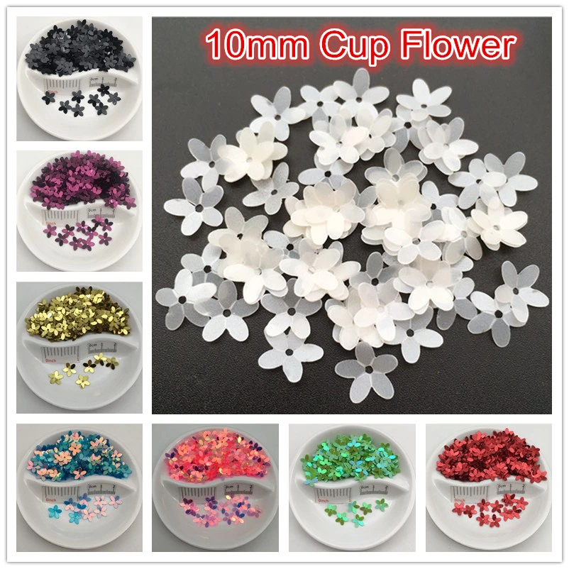 20g/Lot 10mm Cup Flower Loose Sequins Paillettes Sewing,Wedding Craft,Women Kids DIY Garment Accessories Wholesale