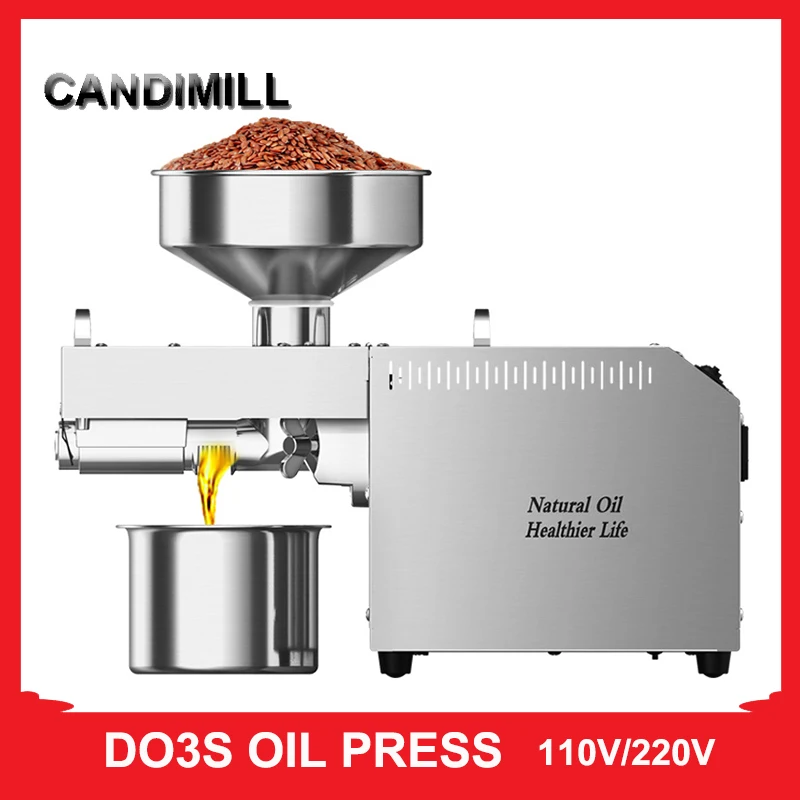 CANDIMILL Stainless Steel Oil Press Cold Press Oil Machine Walnut Kernels Linseeds Oil Extractor/Expeller