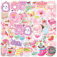 10/30/50PCS INS Style Cute Pink Pixel Cartoon Stickers DIY Bike Travel Luggage Laptop Graffiti Waterproof Sticker Kid Toy Decal