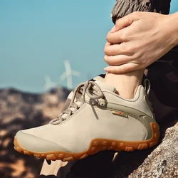 XIANG GUAN-Botas de senderismo de cuero para hombre y mujer, zapatos deportivos antideslizantes para exteriores, nieve, escalada, montaña, caza, caminar, Invierno