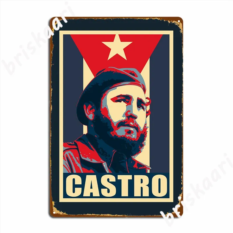 Fidel Castro Cuba Flag Metal Sign Cinema Kitchen Mural Painting Design Kitchen Tin Sign Poster