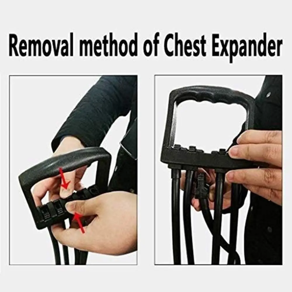 Profession Resistance Chest Expander for Fitness Strong Cable Band Puller Exercise, Removable 5 Latex Tube