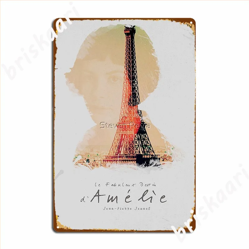 Jean Pierre Jeunet Audrey Tatou Giclee French Movie Poster Cinema Amelie Metal Plaque Poster Customize Tin Sign Poster