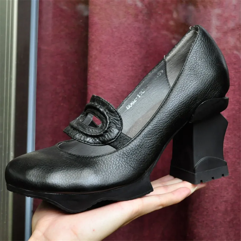 Single women's shoes is comfortable leather heel sexy fashion restoring ancient ways of high-end professional single shoes