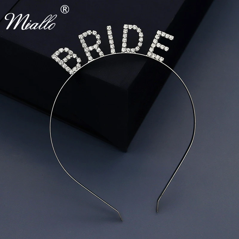 Miallo Letter Bridal Hairband Rhinestone Headband for Women Hair Accessories Party Headbands Tiaras and Crowns Headpiece Gifts